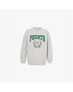 Толстовка Arlo из хлопкового джерси с вышитым текстом, серый 4th & reckless