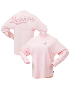 Розовая женская футболка из джерси с логотипом Miami Dolphins Millennial Spirit Fanatics
