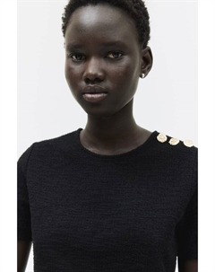 Короткая рубашка букле, черный H&m