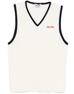 Кашемировый жилет, белый Miu miu