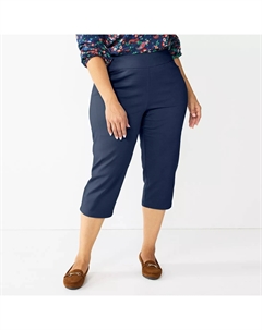 Легкие эластичные капри больших размеров , темно-синий Croft & barrow