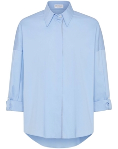 Поплиновая рубашка, синий Brunello cucinelli