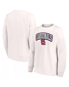 Женский пуловер с леопардовым принтом кремового цвета St. Louis Cardinals Fanatics