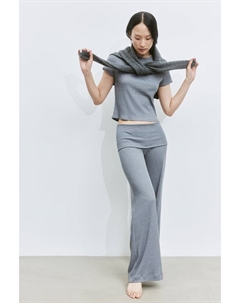 Широкие брюки в рубчик, серый H&m