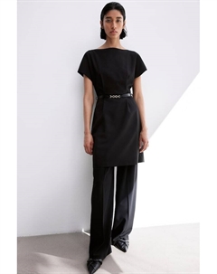 Платье с поясом, черный H&m