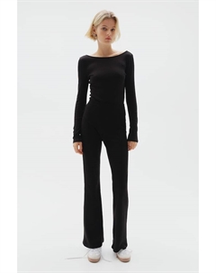 Боди в рубчик с овальным вырезом сзади, черный H&m