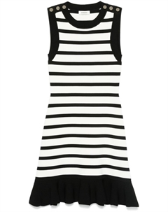 Платье мини в полоску, черный Sandro