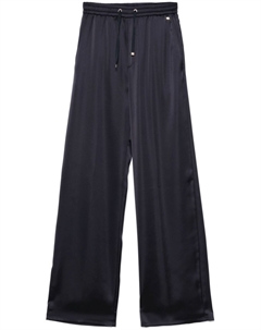 Атласные брюки палаццо, синий Herno