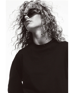 Топ из джерси с длинными рукавами, черный H&m