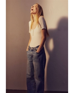 Боди стринги с планкой на пуговицах, белый H&m