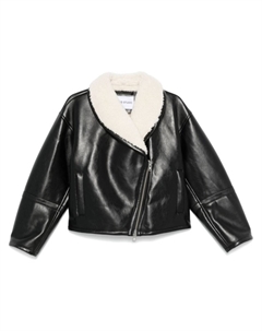 Дубленка из искусственной кожи в байкерском стиле, черный Stand studio