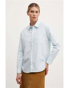 Хлопковая рубашка-бойфренд с вышивкой Chemise, синий A.p.c.