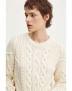 Свитер из смесовой шерсти, бежевый Hugo