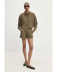 Льняные шорты, зеленый Answear lab