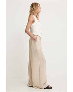 Льняные брюки, бежевый Answear lab