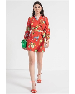 Платье с заостренным и перекрывающимся дизайном, красный Max&co