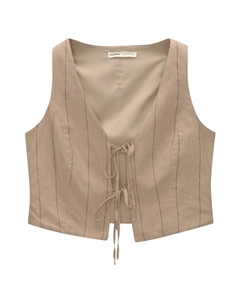Классический блейзер Suit Vest, коричневый Pull & bear