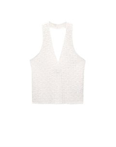 Кружевной топ Top, белый Pull & bear