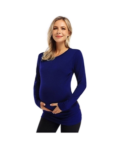 Рубашки для беременных, женские топы с V-образным вырезом и боковой пуговицей, топы больших размеров для женщин, рубашки больших размеров для беременных, цвет Navy Blue Coolmee