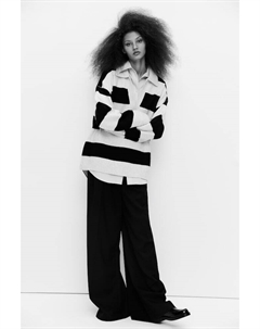 Свитер тонкой вязки с воротником, черный H&m