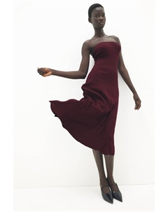 Платье бандо из трикотажа в рубчик, красный H&m