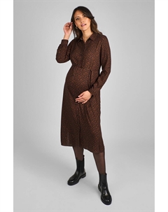 Платье рубашка миди для беременных с анималистичным принтом, оранжевый Jojo maman bébé