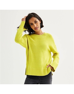 Женский свитер с круглым вырезом и боковыми разрезами, цвет Transcend Green Sonoma goods for life