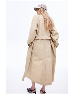 Однобортный тренч из твила, бежевый H&m
