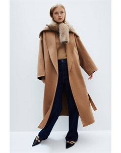 Пальто из смесовой шерсти ручной работы, бежевый H&m