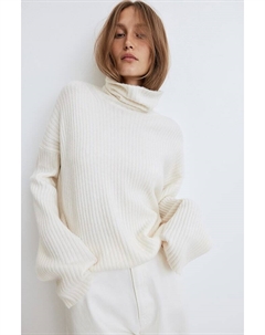 Свитер с высоким воротником оверсайз, бежевый H&m