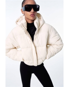 Пуховик с капюшоном, бежевый H&m