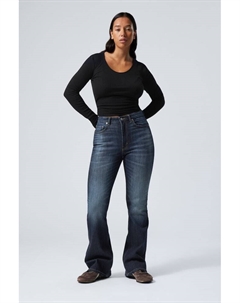 Расклешенные джинсы сияют высокой талией, синий Weekday