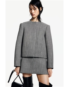 Жакет из структурированного твила, серый H&m