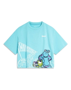 Футболка с графическим принтом университета монстров Диснея, голубой Li-ning