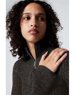 Кардиган на молнии из шенилла, черный Weekday