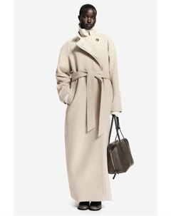 Пальто макси с поясом, бежевый H&m