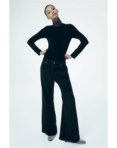 Расклешенные низкие джинсы Baggy, черный H&m