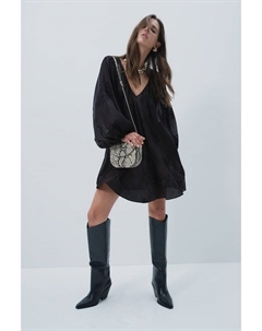 Вышитое платье, черный H&m