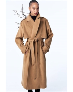 Тренч из начесанного твила, бежевый H&m