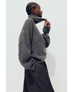 Свитер с высоким воротником оверсайз, серый H&m