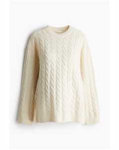 Свитер вязанной вязки Mom, бежевый H&m