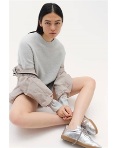 Короткий свитер тонкой вязки, серый H&m