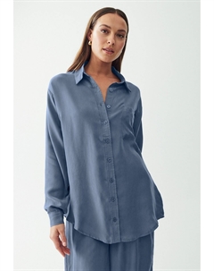 Блузка на пуговицах CUPRO, синий Calli