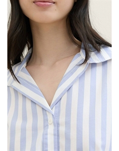Рубашка-блузка MIT STREIFENMUSTER, светло-голубой Tom tailor