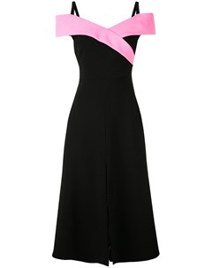 Christian siriano платье миди с контрастным верхом 10 черный Christian siriano