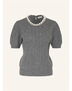 Вязаная рубашка с декоративными бусинами, серый Sandro