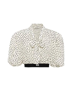 Рубашка укороченная с принтом в виде сердца, белый Miu miu