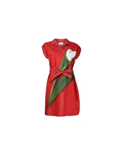Платье с короткими рукавами, красный Kenzo