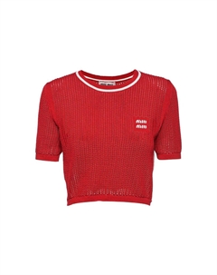 Футболка женская ярко-красная Miu miu