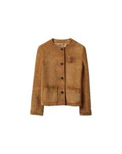 Кожаная куртка женская коричневая Miu miu